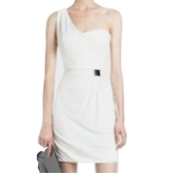 BCBGMAXAZRIA • White One Shoulder Cocktail Party Dress •  XS - Picture 4 of 7
